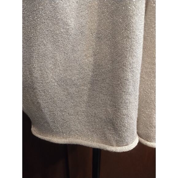 Graham Spencer Silver Lightweight tunic V-Neck sweater metallic Art Deco Holiday - Picture 4 of 8